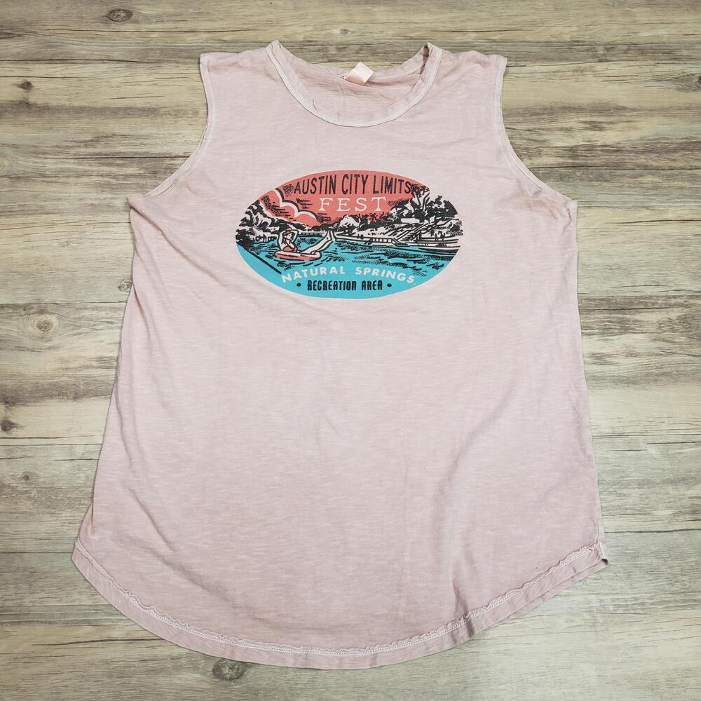 Austin City Limits 2019 Music Festival Tank Top Womens Medium Pink Alternative